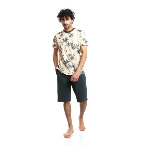 Picture of طقم بيجامة مطبوع تي شيرت وشورت