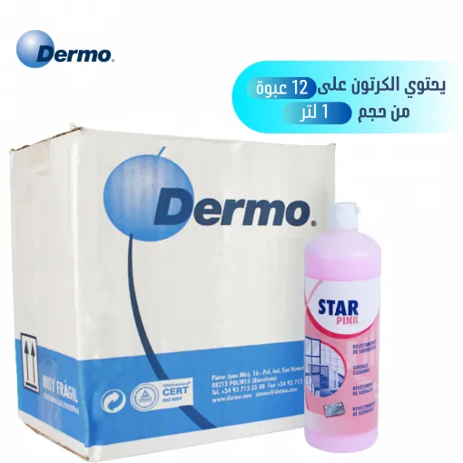 صورة كرتون سائل وردي منظف ملمع متعدد الاستخدامات 1لتر 