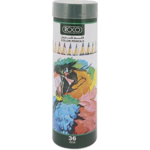 صورة روكو طقم أقلام ألوان خشبية، الوان متنوعة، متوسط، 36‎ لون