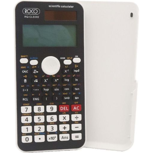 Picture of روكو CLS592 آلة حاسبة علمية، 12 رقم، شاشة دوت ماتريكس  بالكامل، ابيض