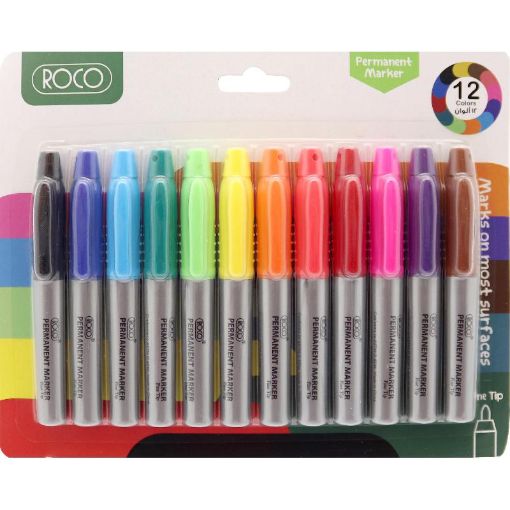 Picture of روكو قلم ماركر ثابت، 4 مم ‎-‎ 1 رأس  مستدير، الوان متنوعة