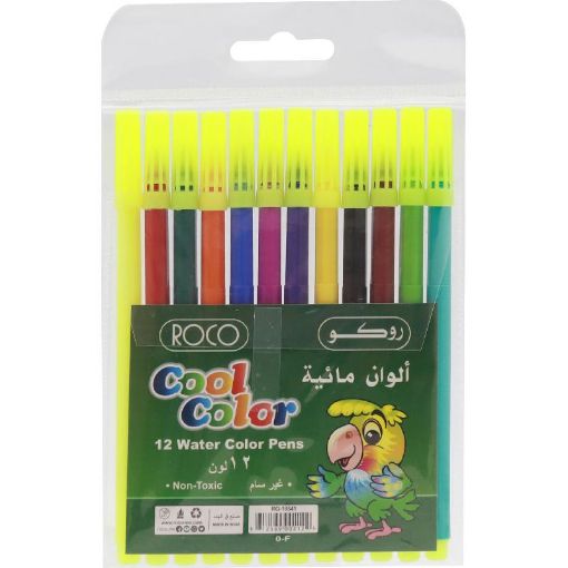 Picture of روكو لون أساسي ألوان ماركر، الوان متنوعة، 12‎ لون