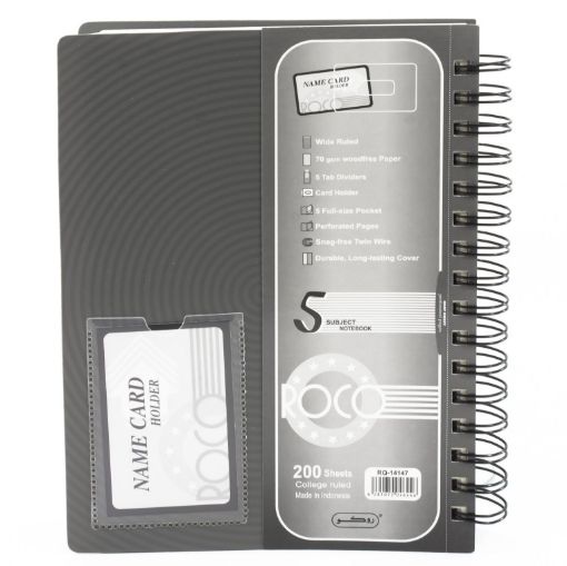 صورة روكو يونيفيرستي دفتر ملاحظات، 16.5 × 22 سم، 400 صفحة (200 ورقة)، 5 فواصل، مسطر،