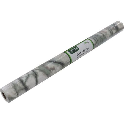 صورة روكو رول تحديد لاصق، Marble Pattern، رمادي، 4‎.57‎ m ( ‎5‎.00‎ yd )X 45.00 سم