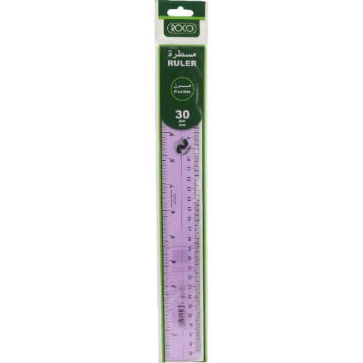 صورة روكو مسطرة، Pink، 12‎" (30‎ cm)، Plastic‎/‎Flexi