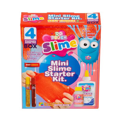 صورة مجموعةسلايم غراء4قطع لامع مع منشط - أحمر