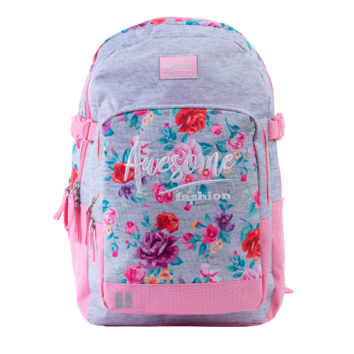 Picture of شنطةظهربوز رمادي زهري + جيب جوال + مقلمية