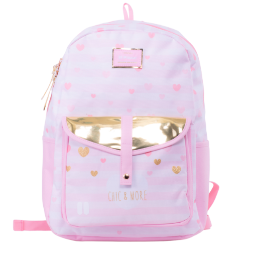 صورة شنطة ظهربوز أبيض مخطط مع حماية +مقلمية