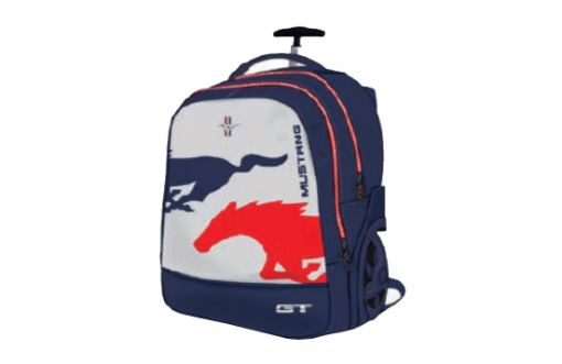 Picture of شنطة ترولي موستنج ازرق وابيض +مقلمية