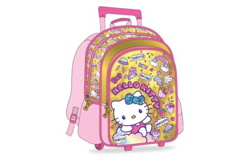 Picture of شنطة ترولي هيلو كيتي ذهبي +مقلمية