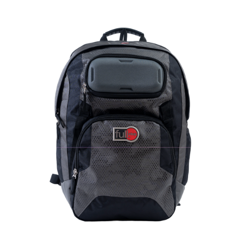 صورة شنطة ظهر فل ستوب رمادي +جيب علوي