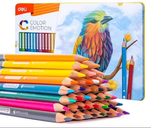 Picture of ديلي طقم 36لون اقلام خشبيه معدن