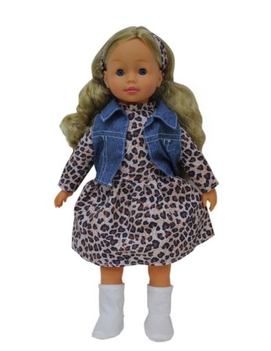 صورة عروسة جيرلز فاشن 46سم فستان منقط