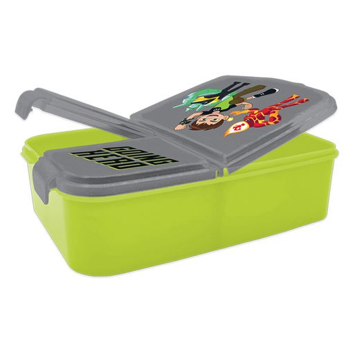 صورة لنش بوكس بلاستيك بين تن بغطاء مقسم